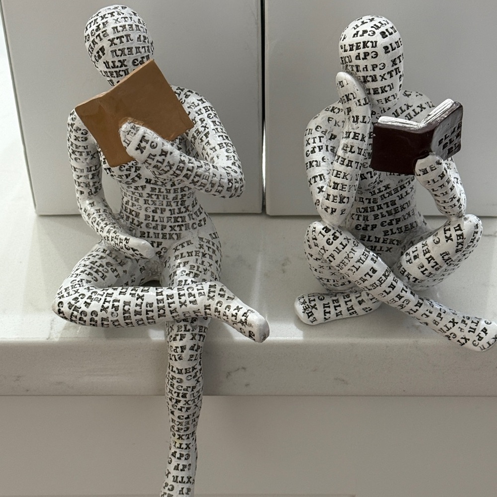 Textured Sitting  Reading Figurines Decor